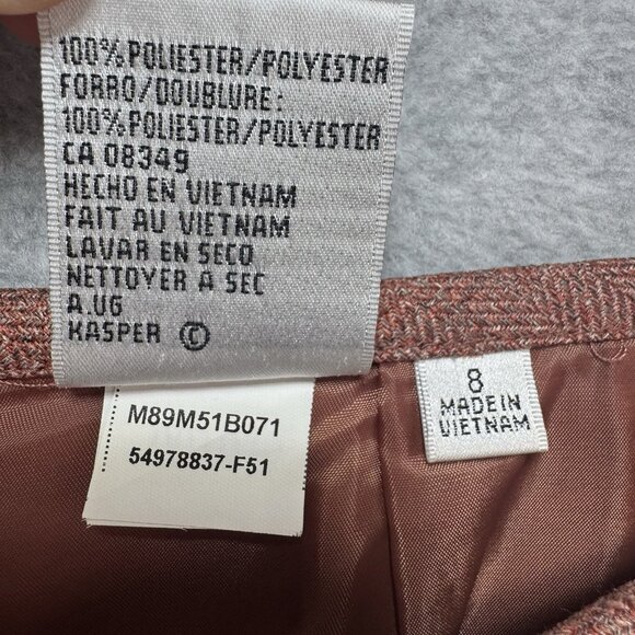 Le Suit Skirt Suit Set Womens 8 Jacket Blazer Skirt Tweed Rose Rust Terra Cotta - Picture 13 of 14